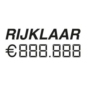 Auto verkoop sticker | Rijklaar met prijs | Zwart