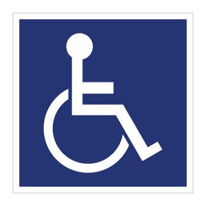 Bedrijfssticker | Invalide | Blauw