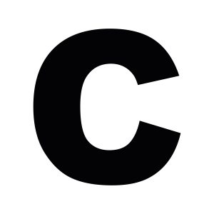 Plakletter | C - Arial Black | Zwart