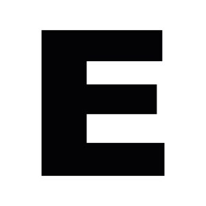 Plakletter | E - Arial Black | Zwart