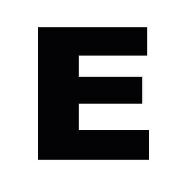 Plakletter | E - Arial Black | Zwart