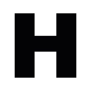 Plakletter | H - Arial Black | Zwart