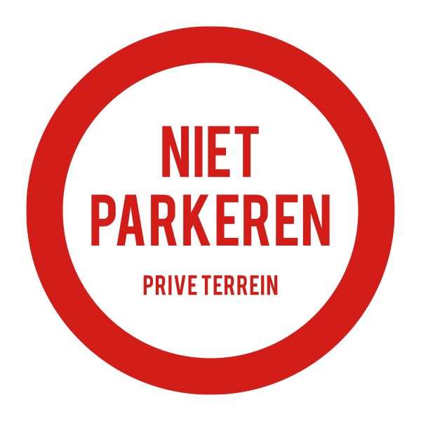 Bedrijfssticker | Niet parkeren bord | Rood