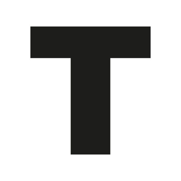 Plakletter | T - Arial Black | Zwart