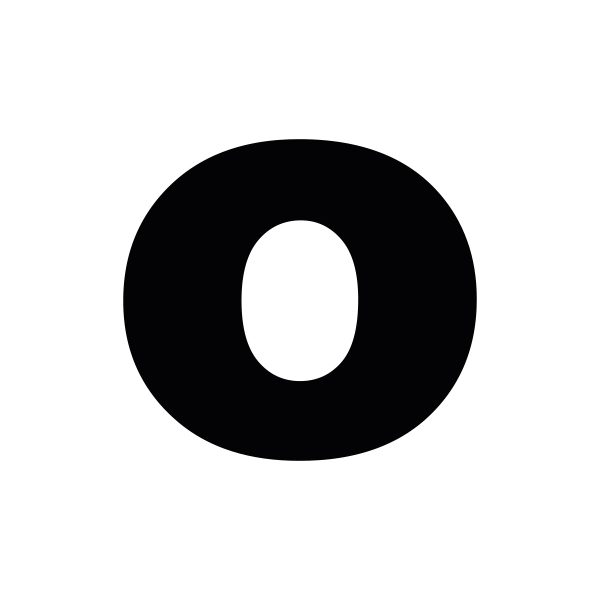 Plakletter | o - Arial Black | Zwart