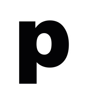 Plakletter | p - Arial Black | Zwart