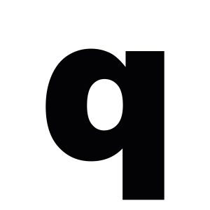 Plakletter | q - Arial Black | Zwart