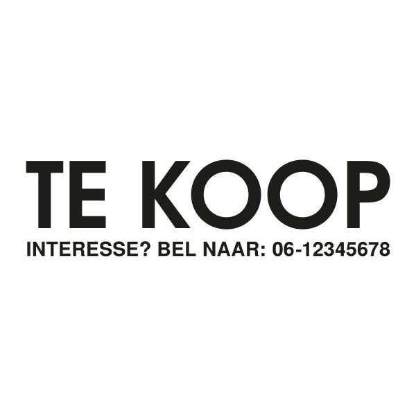 Bedrijfssticker | Te koop | Zwart