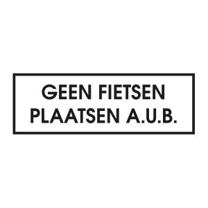 Bedrijfssticker | Geen fietsen plaatsen a.u.b. | Zwart