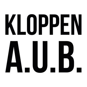 Bedrijfssticker | Kloppen a.u.b. | Zwart