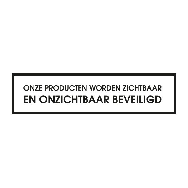 Bedrijfssticker | Producten beveiligd | Zwart