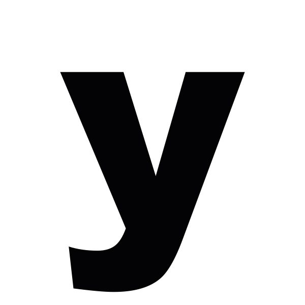 Plakletter | y - Arial Black | Zwart