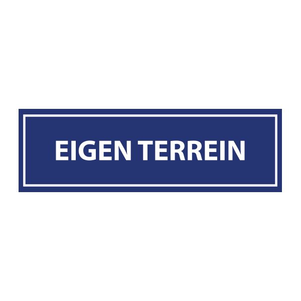 Bedrijfssticker | Eigen terrein | Blauw