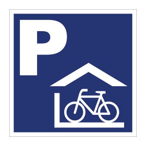 Bedrijfssticker | Parkeren fietsenhok | Blauw