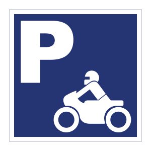 Bedrijfssticker | Parkeren motor | Blauw