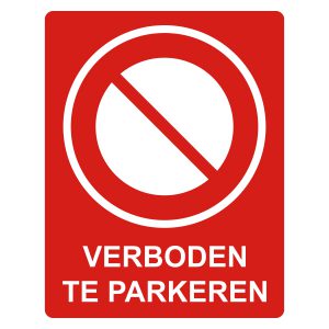 Bedrijfssticker | Verboden te parkeren | Rood