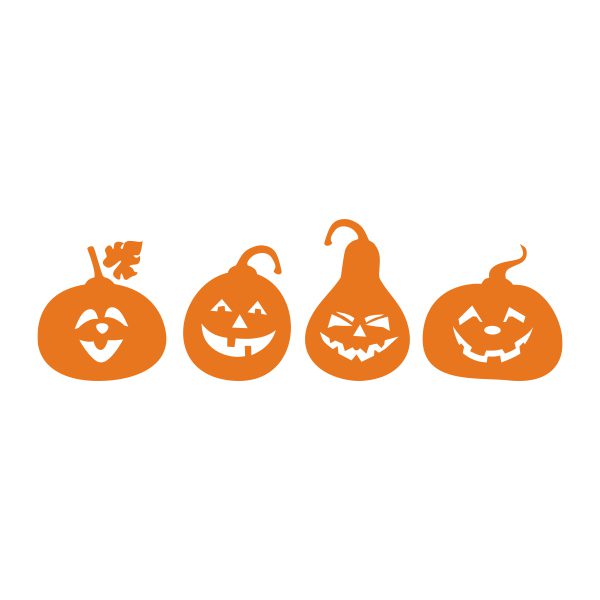 Halloweenstickers | 4 Pompoenen | Oranje