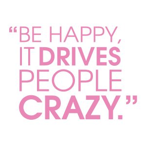 Quotestickers | Be Happy Sans | Licht Roze