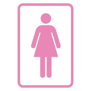 Wcstickers | Wc Vrouw | Licht Roze