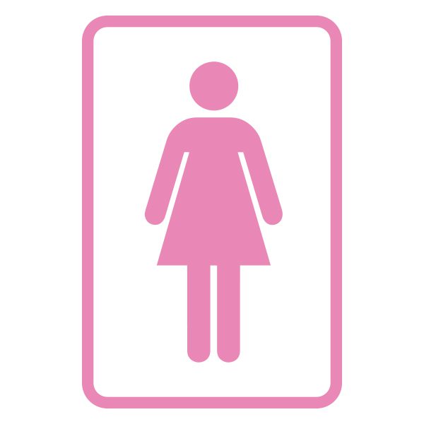Wcstickers | Wc Vrouw | Licht Roze