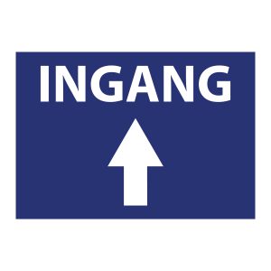 Bedrijfssticker | Ingang Boven | Blauw