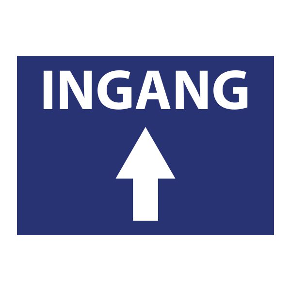 Bedrijfssticker | Ingang Boven | Blauw