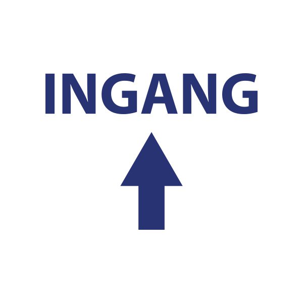 Bedrijfssticker | Ingang Boven Geen Kader | Blauw