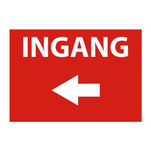 Bedrijfssticker | Ingang Links | Rood