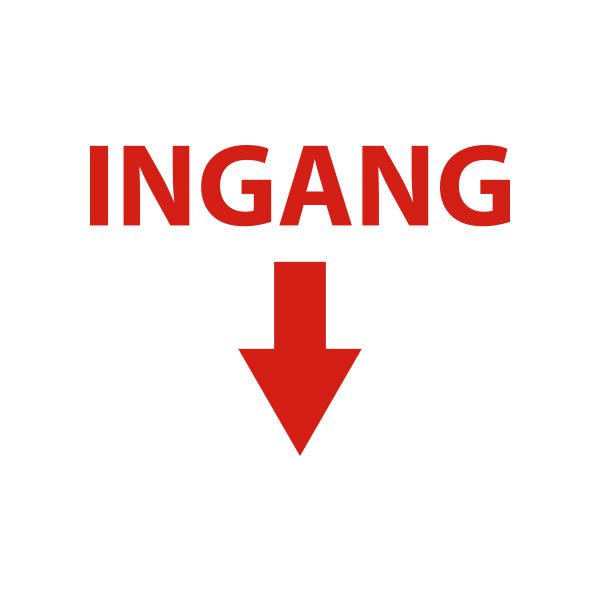 Bedrijfssticker | Ingang Onder Geen Kader | Rood