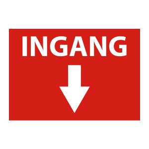 Bedrijfssticker | Ingang Onder | Rood