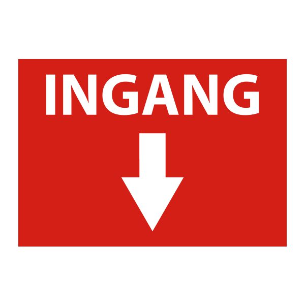 Bedrijfssticker | Ingang Onder | Rood