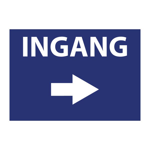 Bedrijfssticker | Ingang Rechts | Blauw