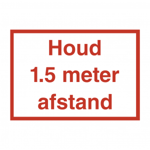 Corona houd 1,5 meter afstand rand