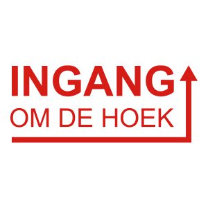 Ingang om de hoek horizontaal rechts Rood