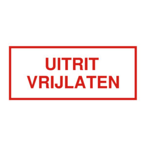 Uitrit vrijlaten - 30cm x 13cm, Rood